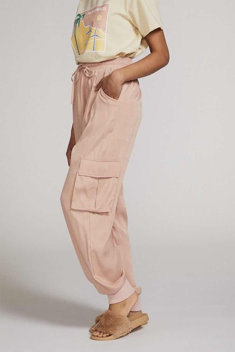 Hanna Textured Satin Cargo Pants