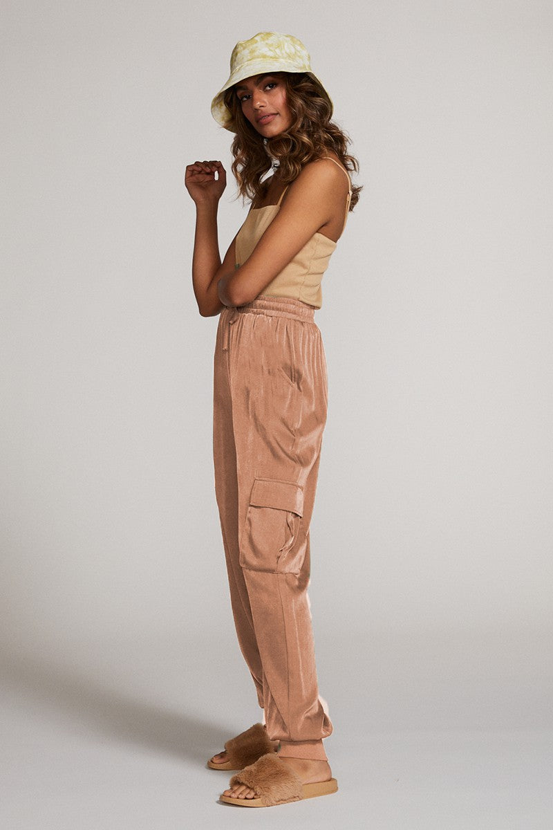 Hanna Textured Satin Cargo Pants