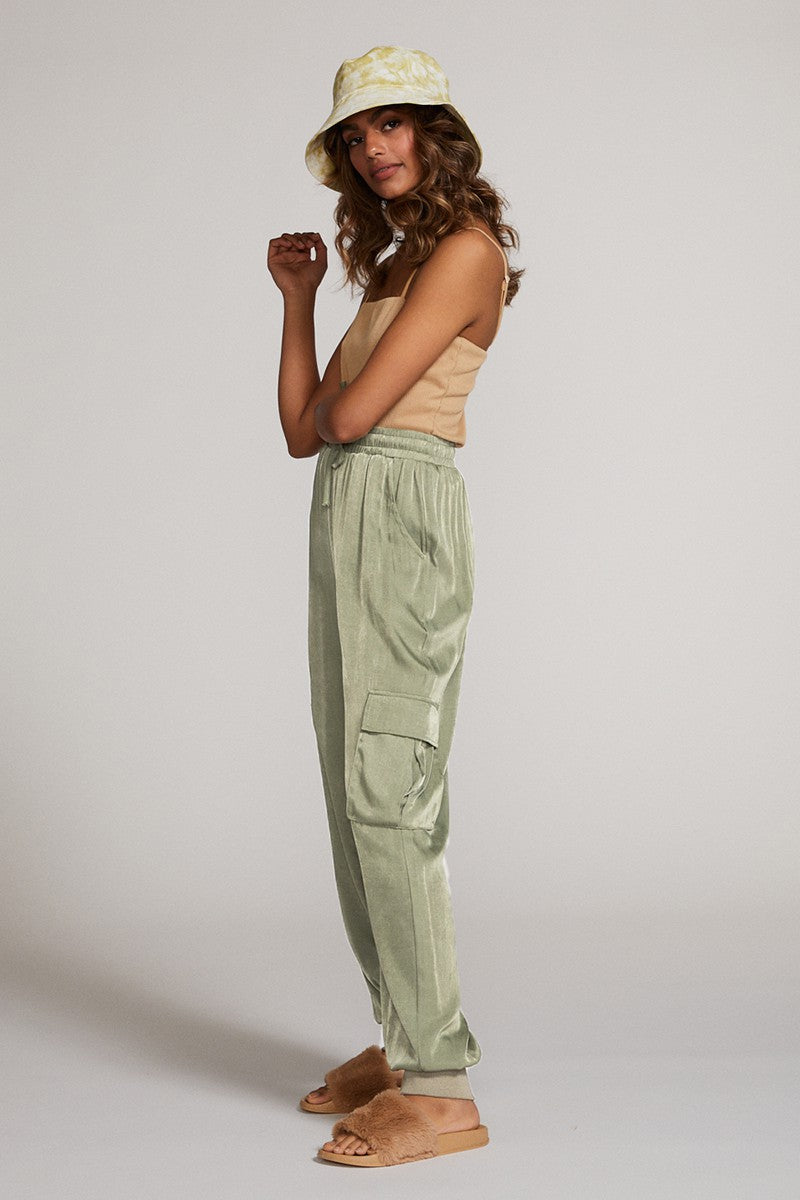 Hanna Textured Satin Cargo Pants