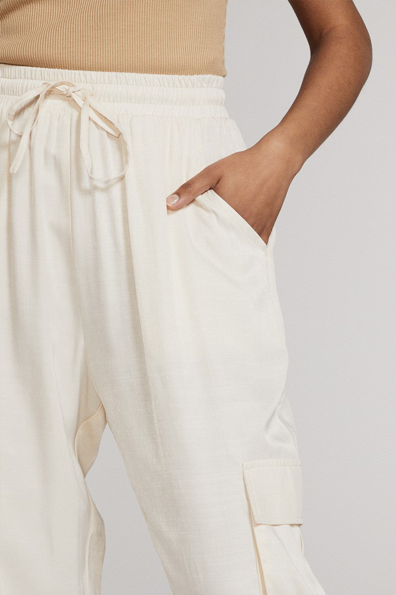Hanna Textured Satin Cargo Pants