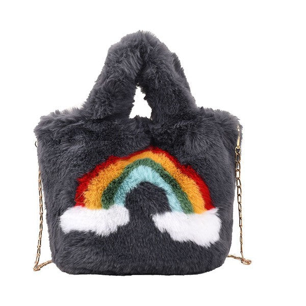 Jessa Fuzzy Rainbow Handbag
