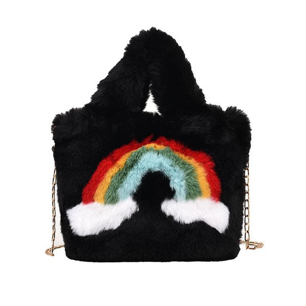 Jessa Fuzzy Rainbow Handbag