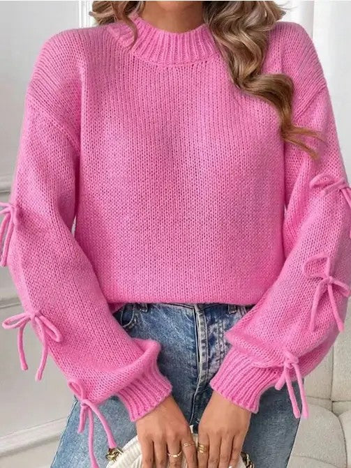 Kacyee Bow Sleeve Knit Sweater