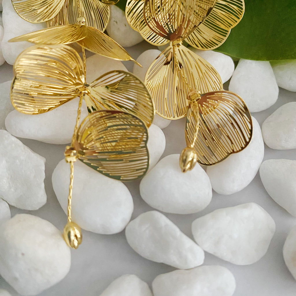Yesenia Filigree Flower Drop Earrings