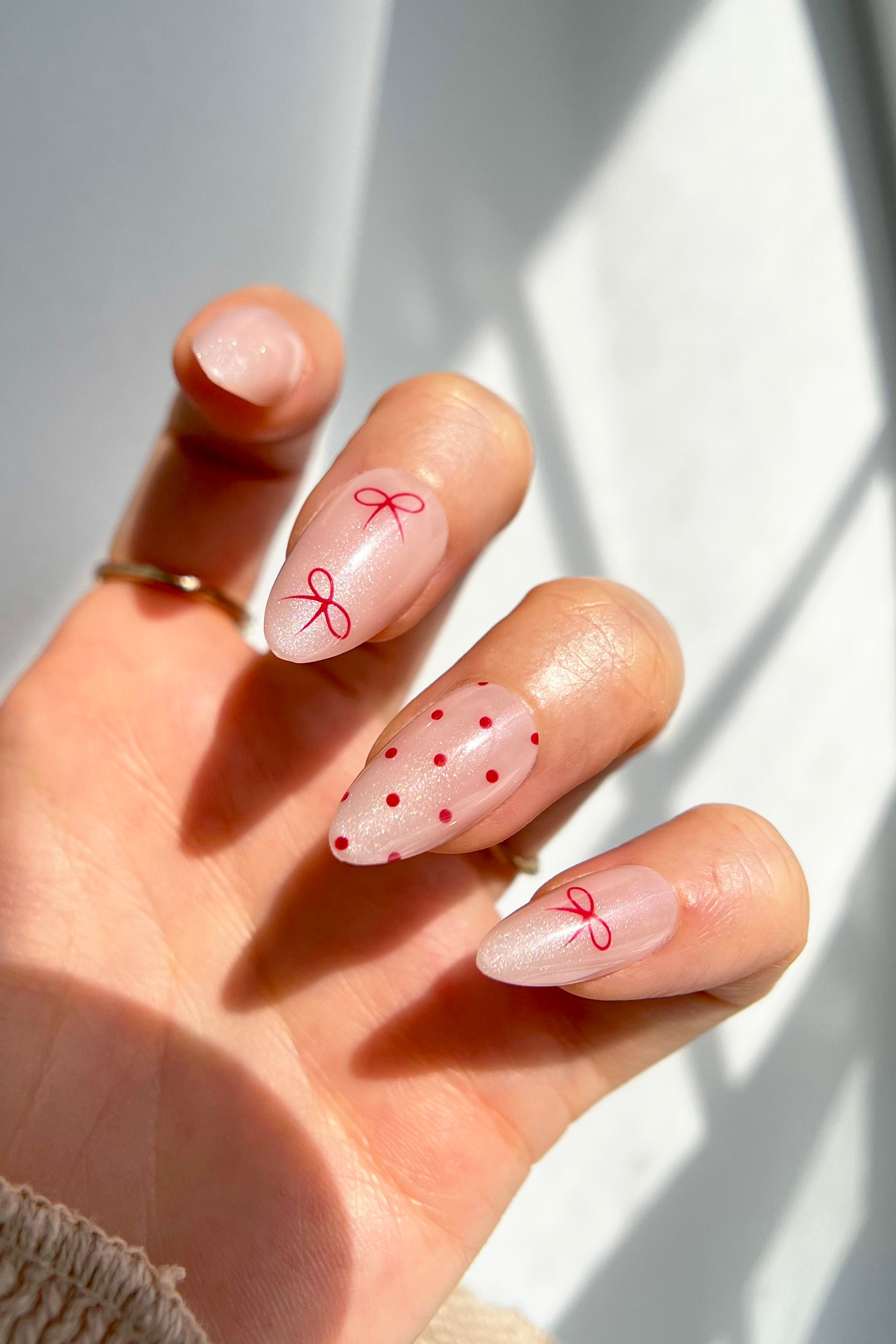Berry Bows Press-On Nails