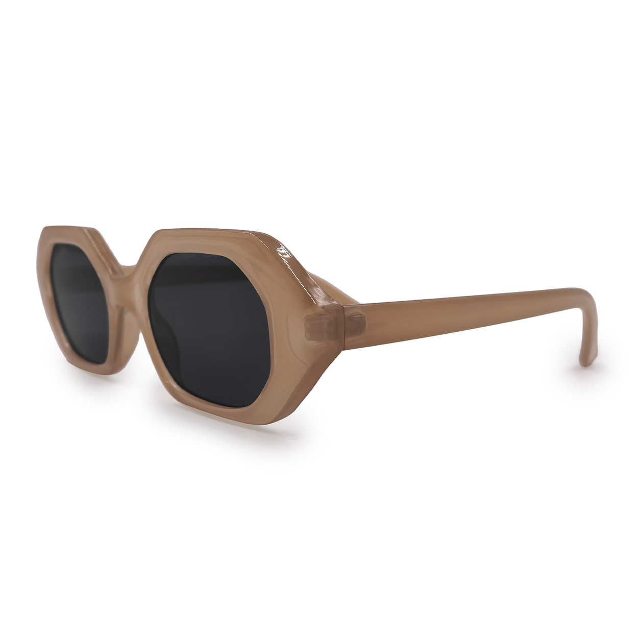 Jovana Geometric Sunglasses in Nude
