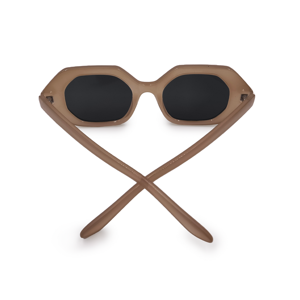 Jovana Geometric Sunglasses in Nude