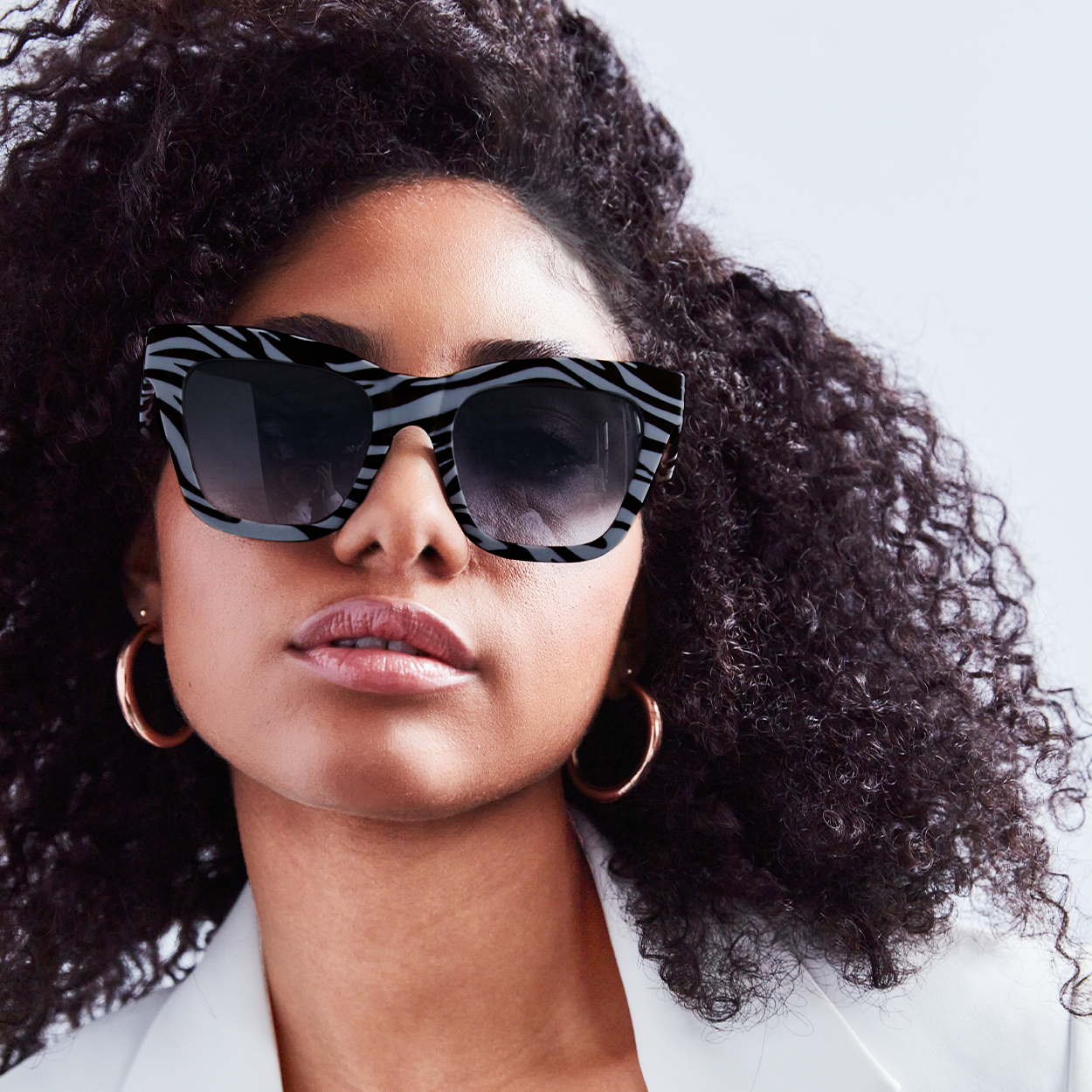 Zia Grey Zebra Cateye Sunglasses