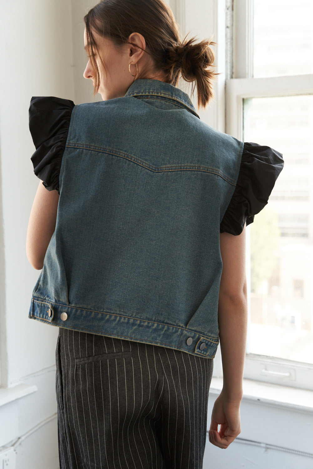 Drea Ruffle Denim Vest
