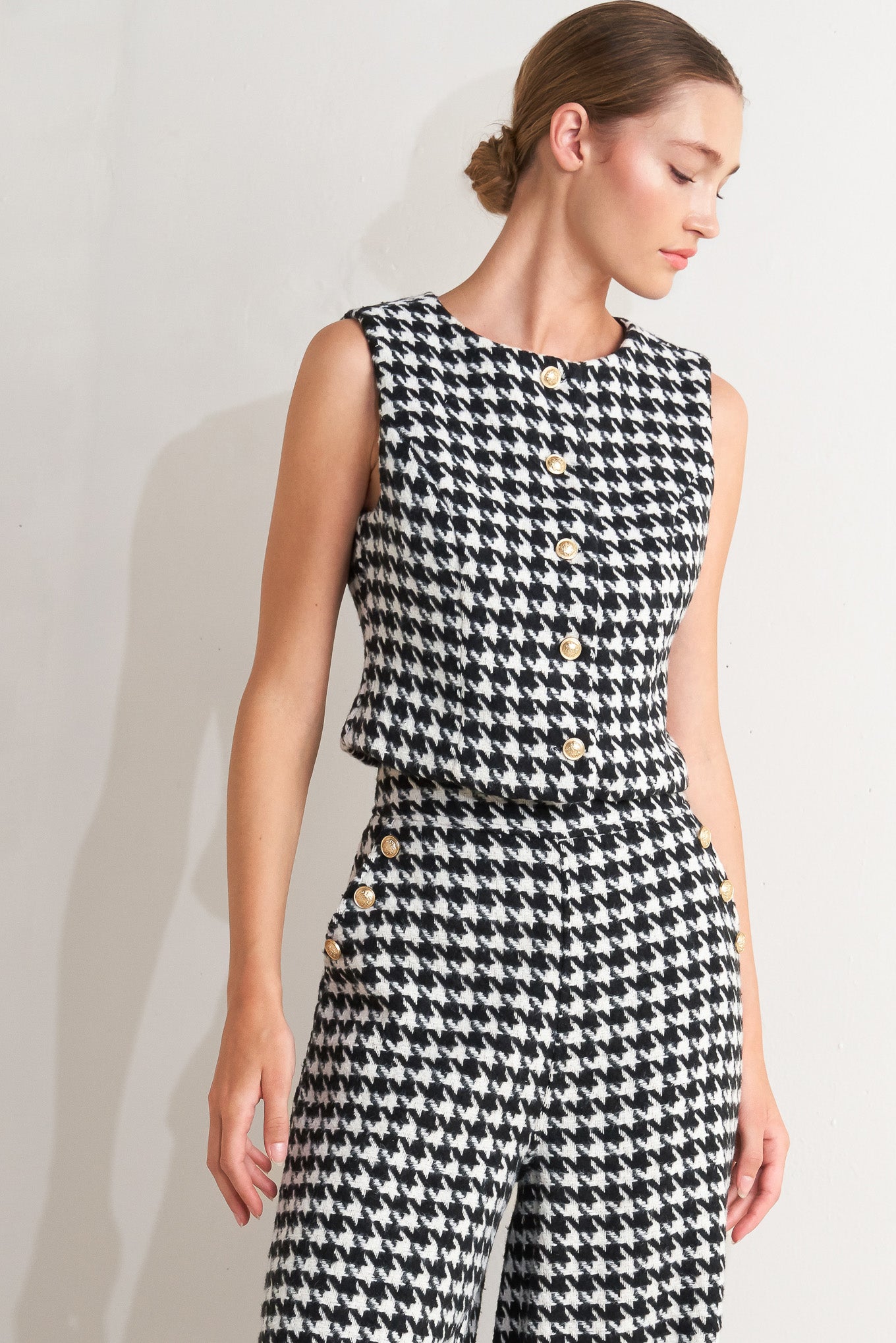 Chelsea Woven Houndstooth Vest
