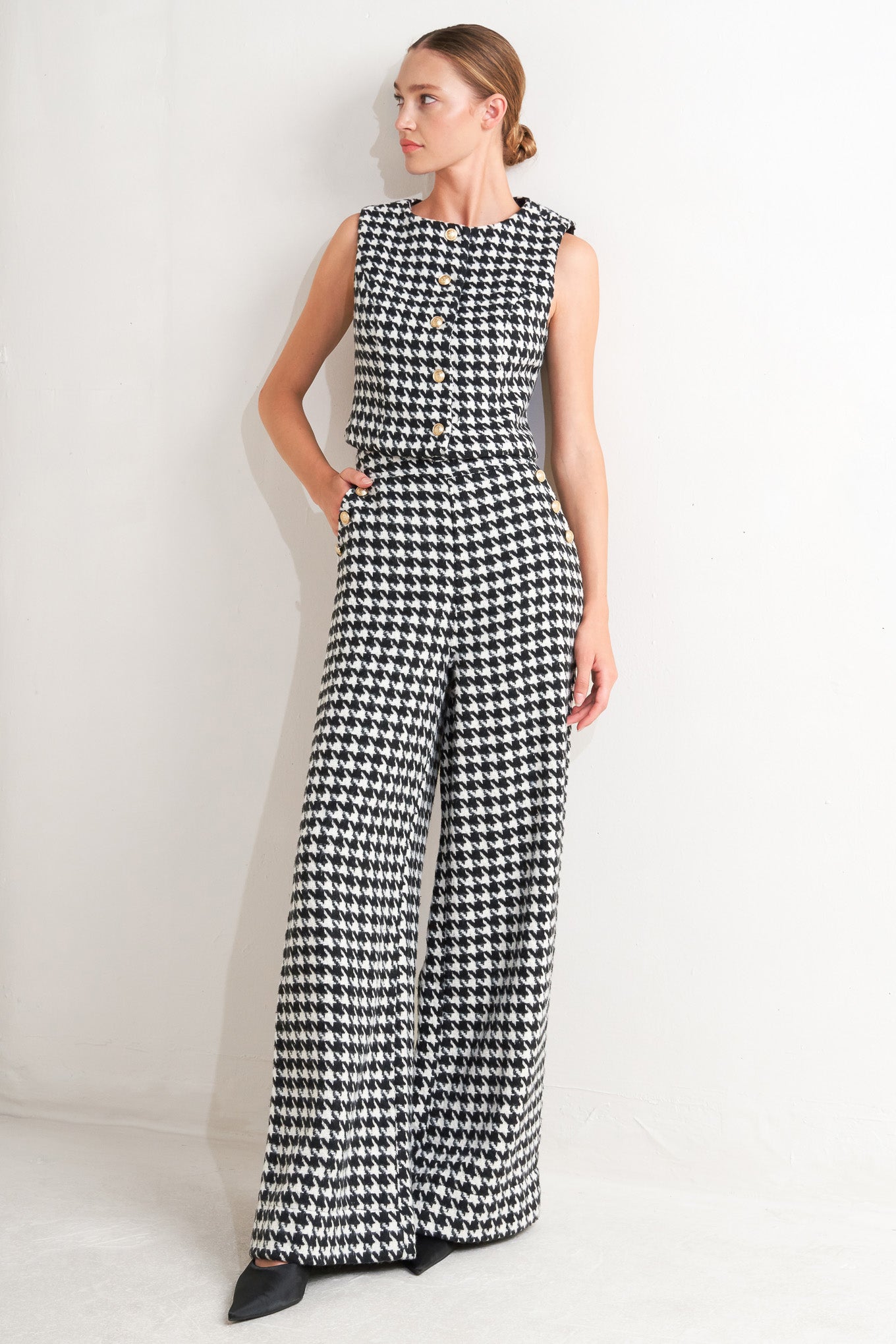 Chelsea Woven Houndstooth Vest