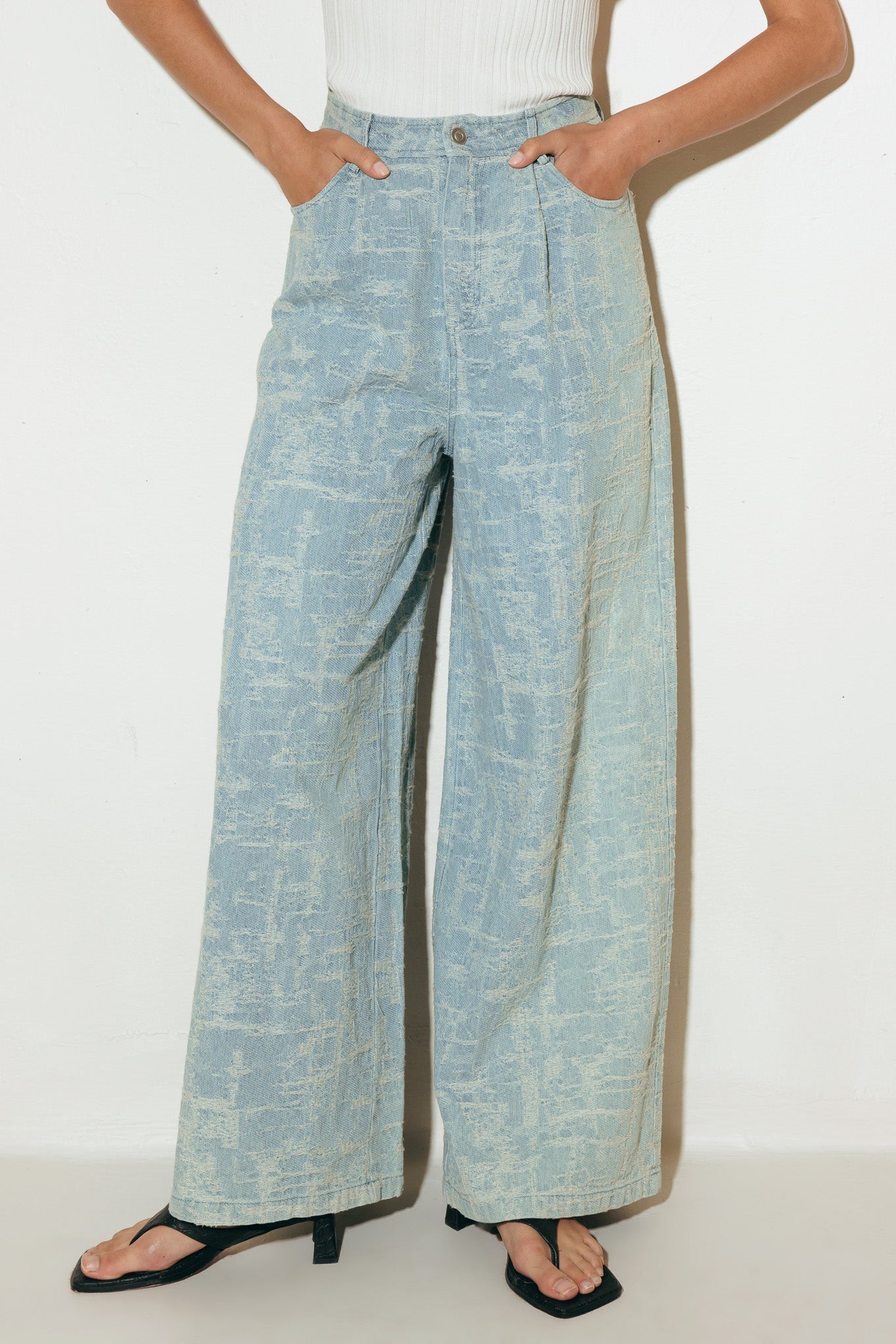 Adria Wide Leg Denim Pants