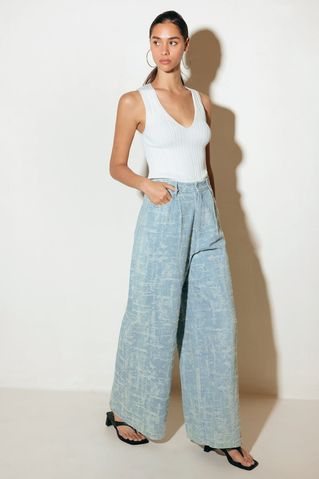 Adria Wide Leg Denim Pants