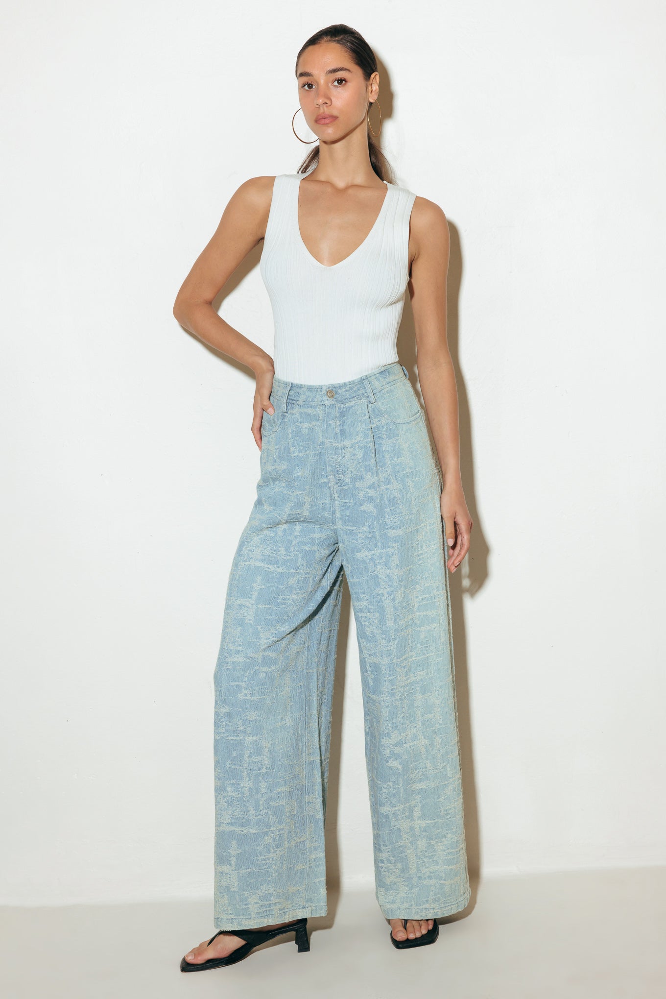 Adria Wide Leg Denim Pants