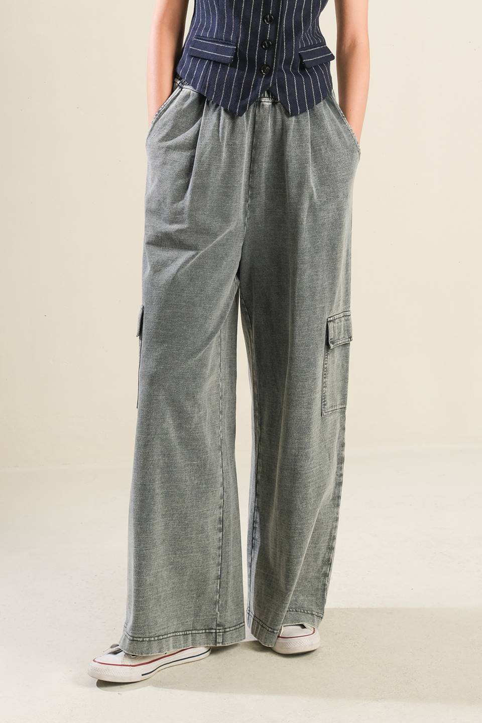 Kassidy Washed Knit Cargo Pants