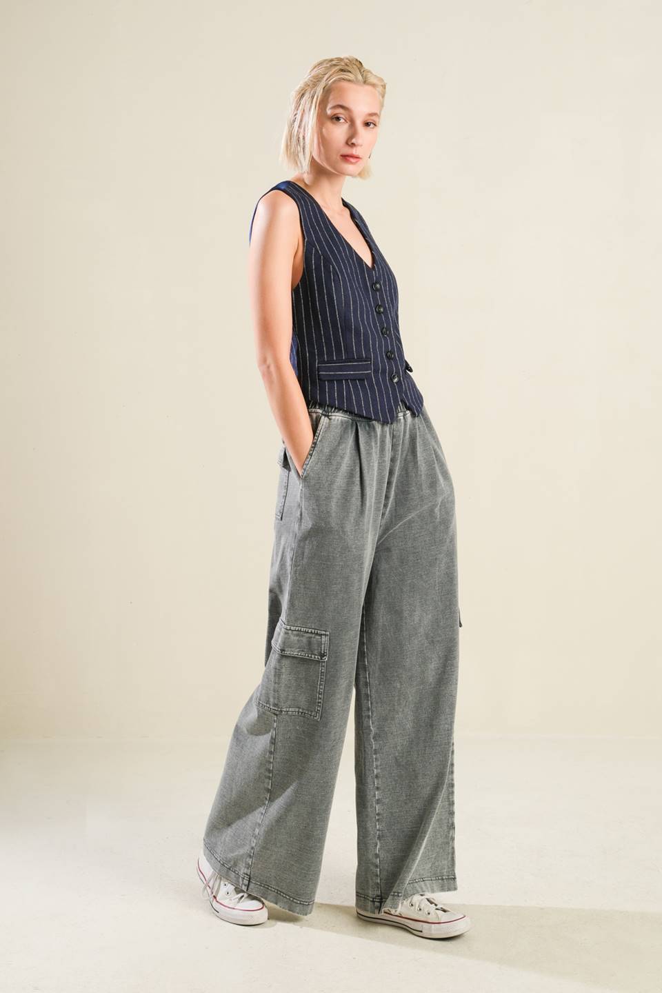 Kassidy Washed Knit Cargo Pants