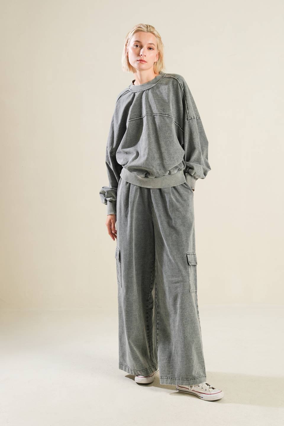 Kassidy Washed Knit Cargo Pants