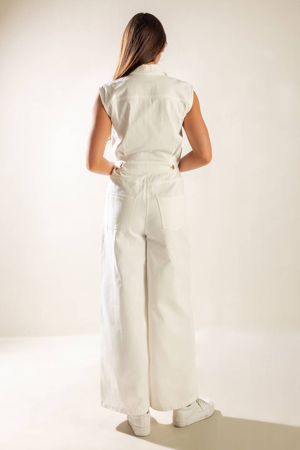 Andy White Woven Jumpsuit