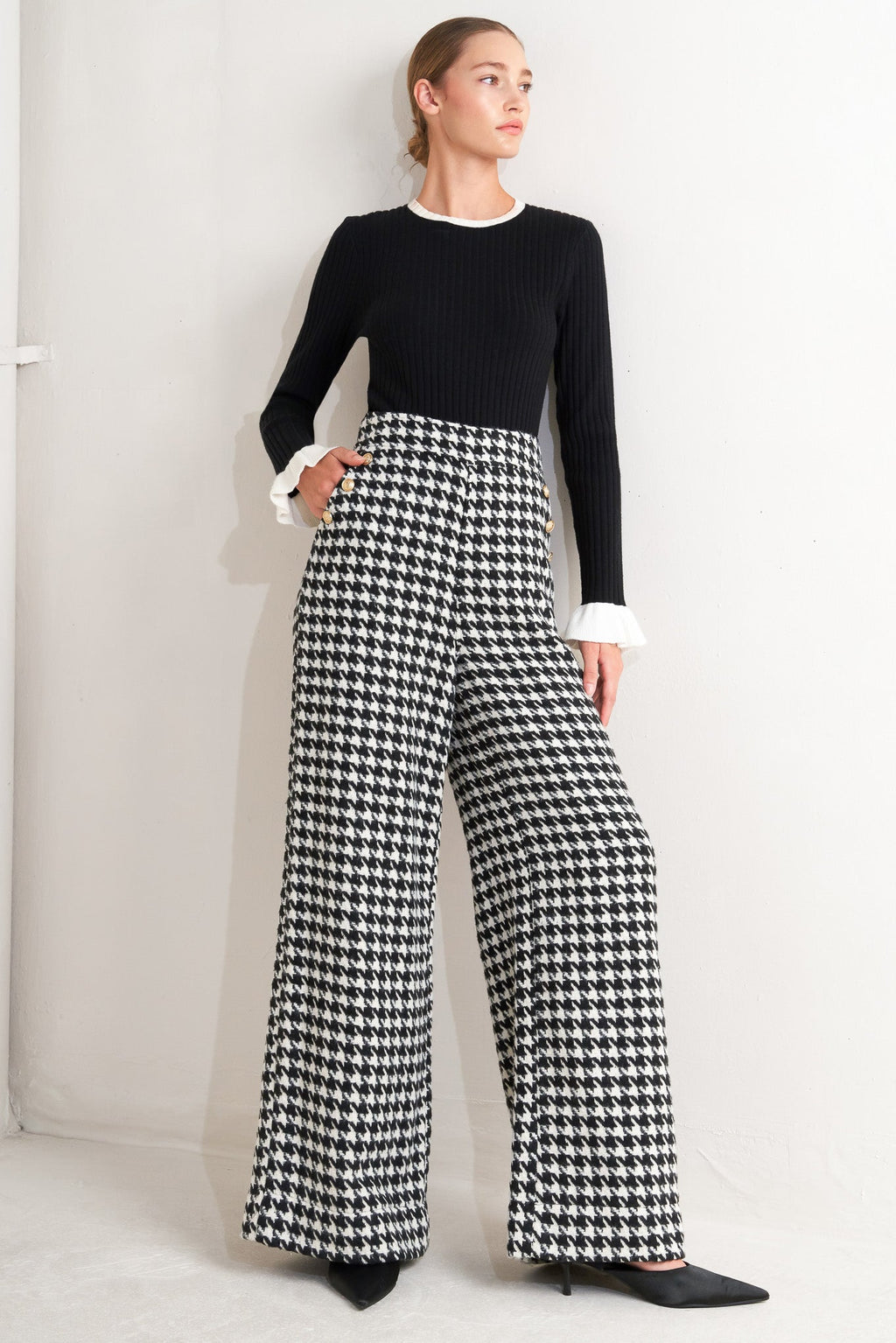 Chelsea Woven Houndstooth Pants