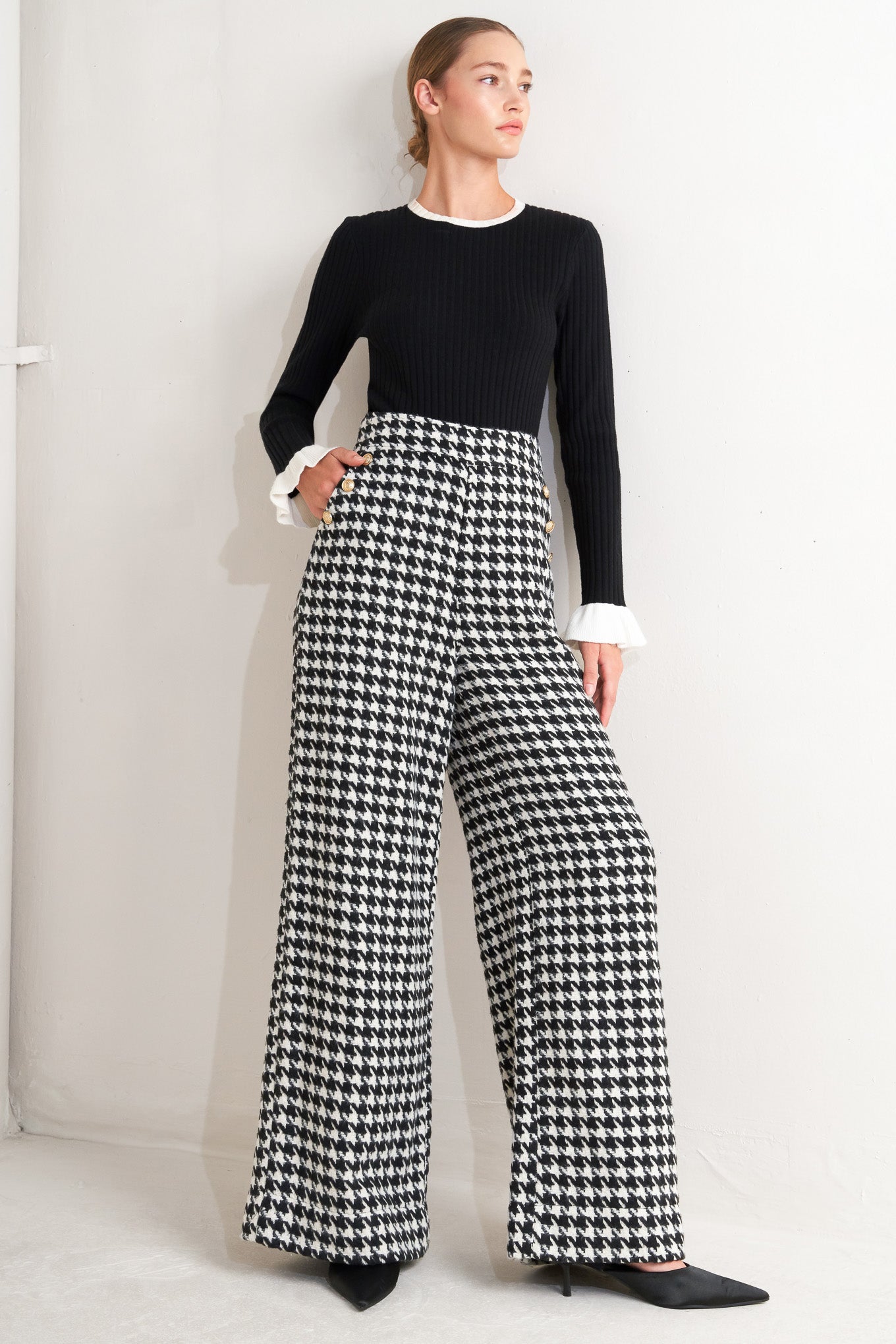 Chelsea Woven Houndstooth Pants