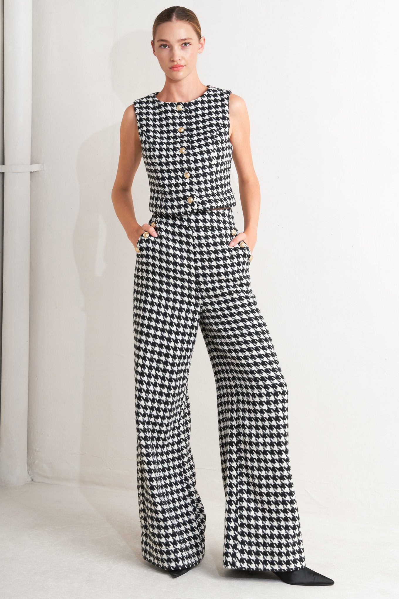 Chelsea Woven Houndstooth Pants