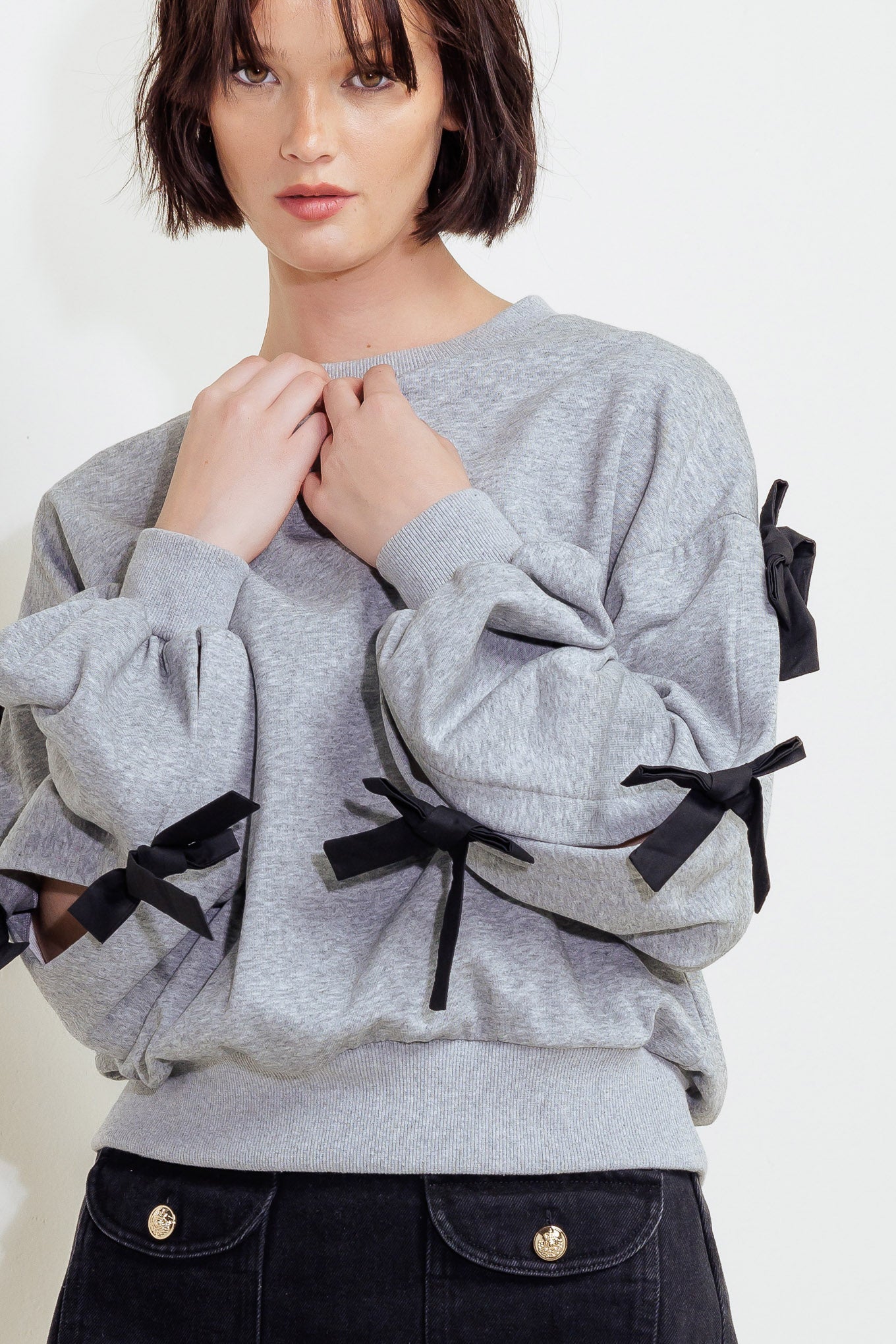 Bethany Bow Tie Sweatshirt