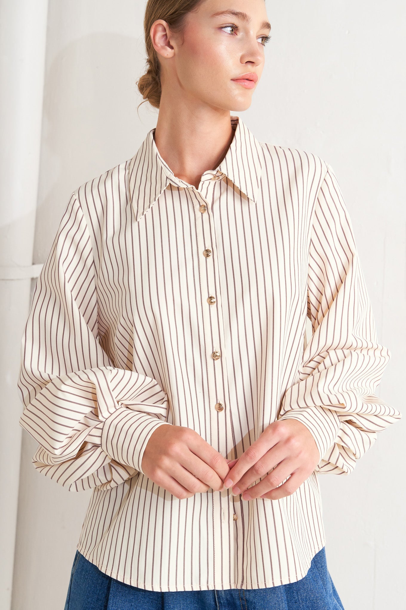 Dakota Pinstripe Woven Top