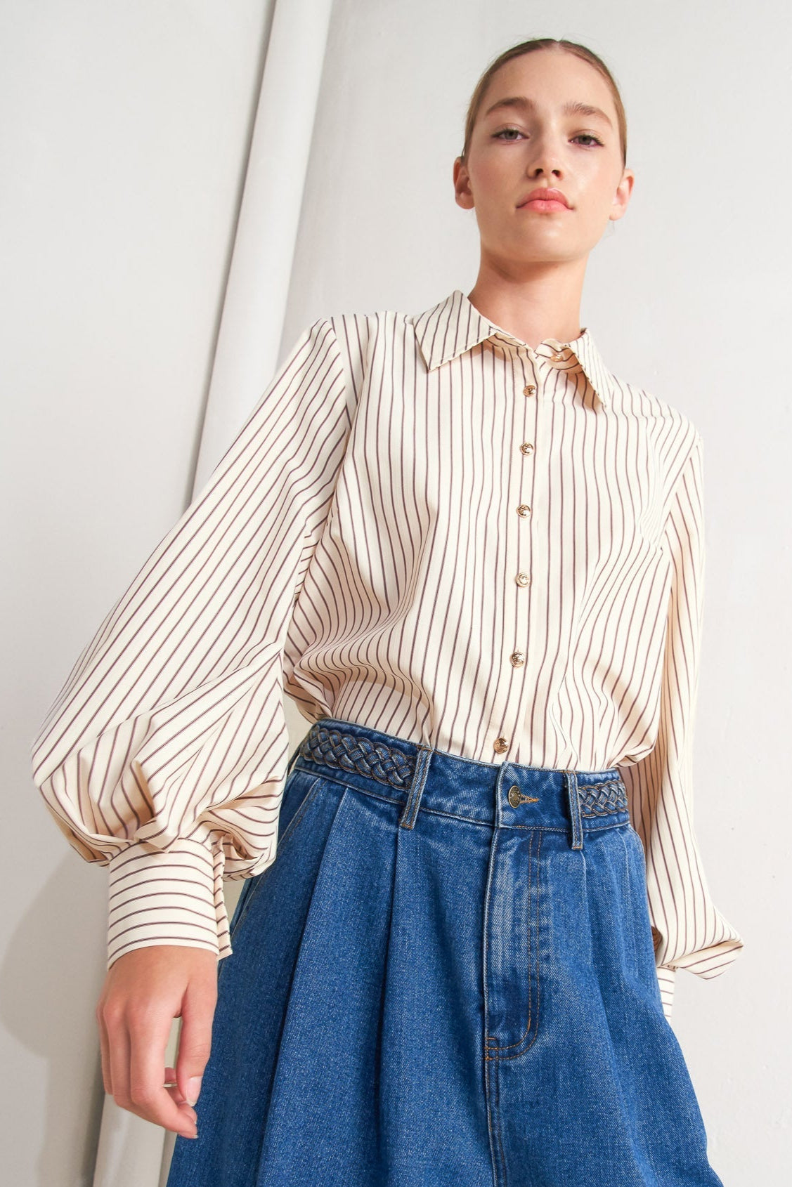 Dakota Pinstripe Woven Top