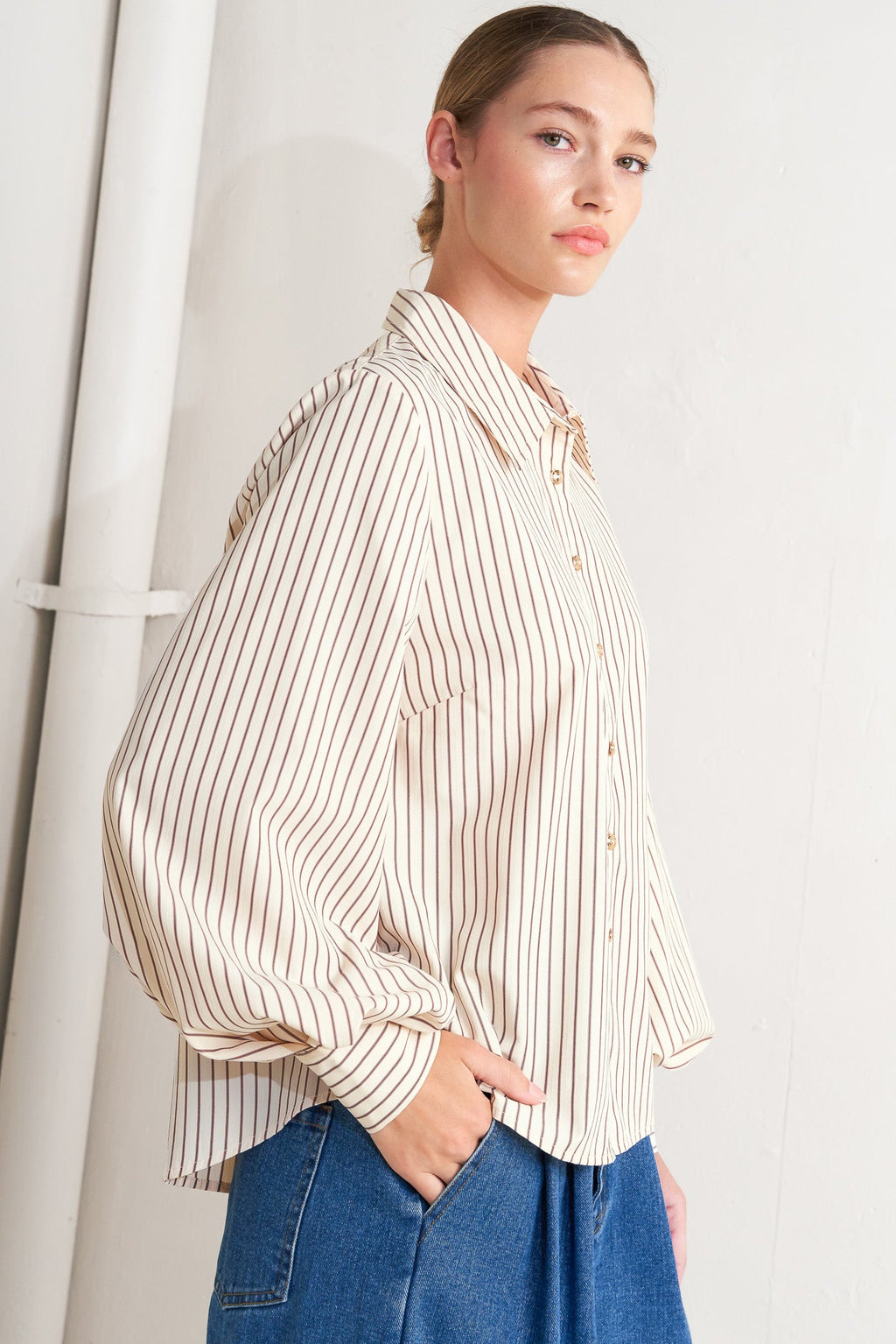 Dakota Pinstripe Woven Top