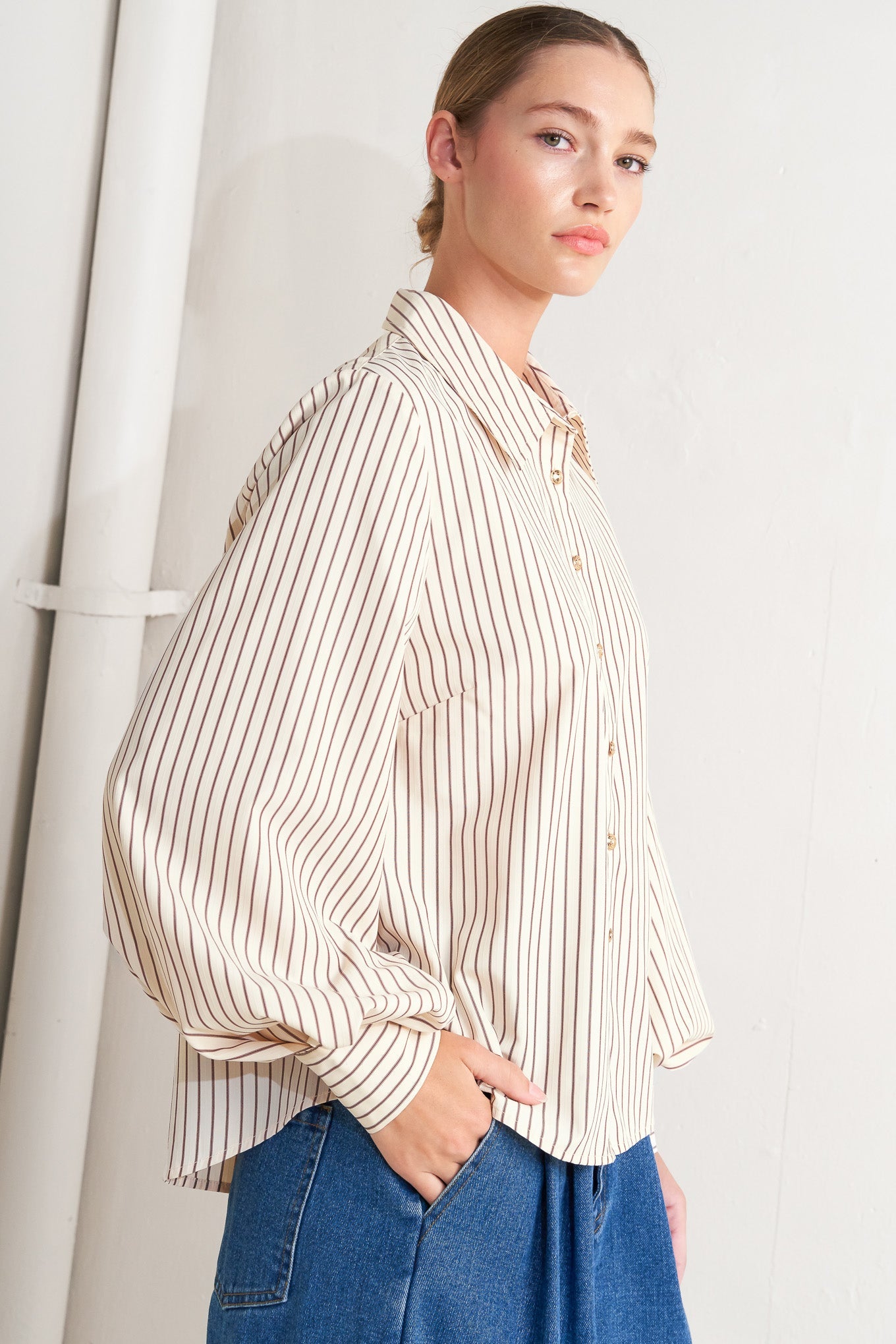 Dakota Pinstripe Woven Top