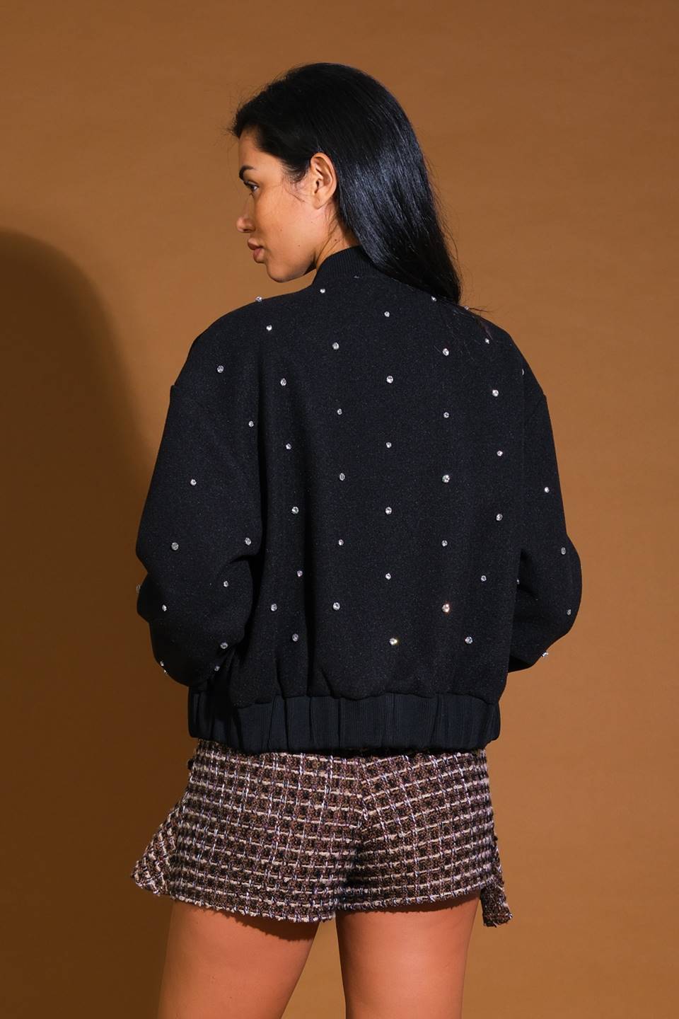 Astra Rhinestone Bomber Jacket