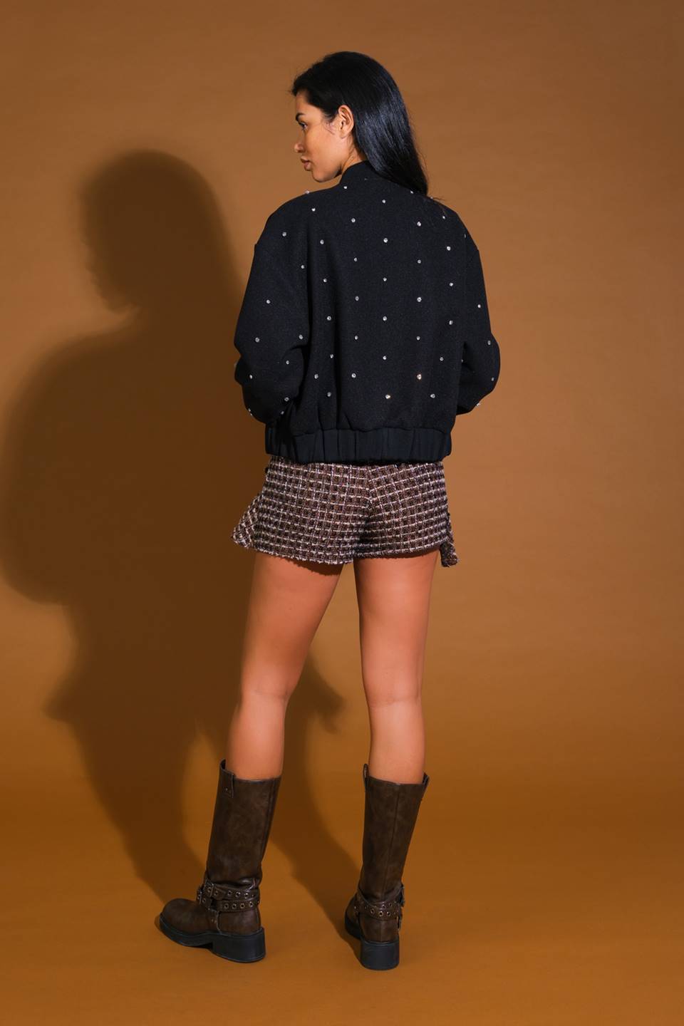 Astra Rhinestone Bomber Jacket