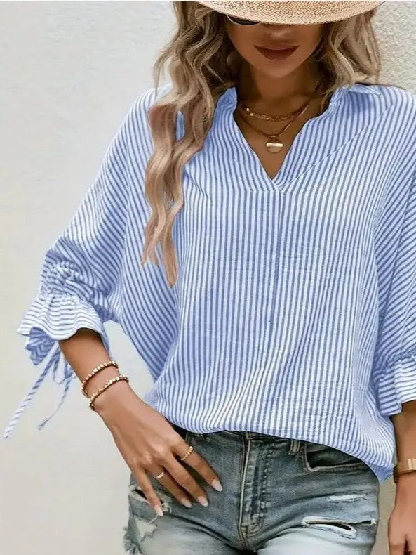 Leila Stripe V-neck Top