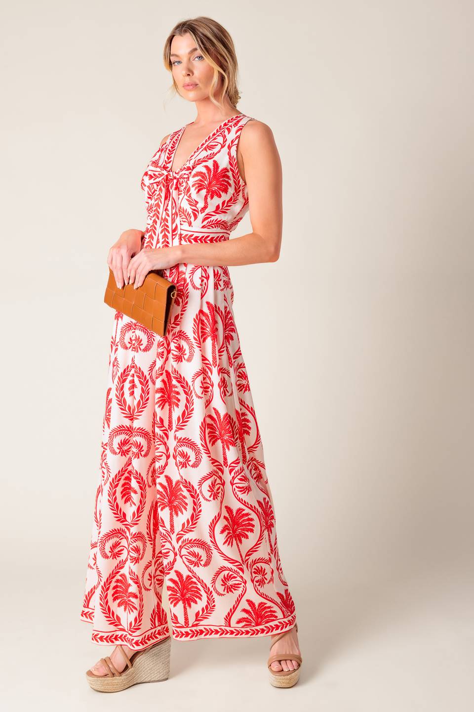 Colette Red Woven Jumpsuit