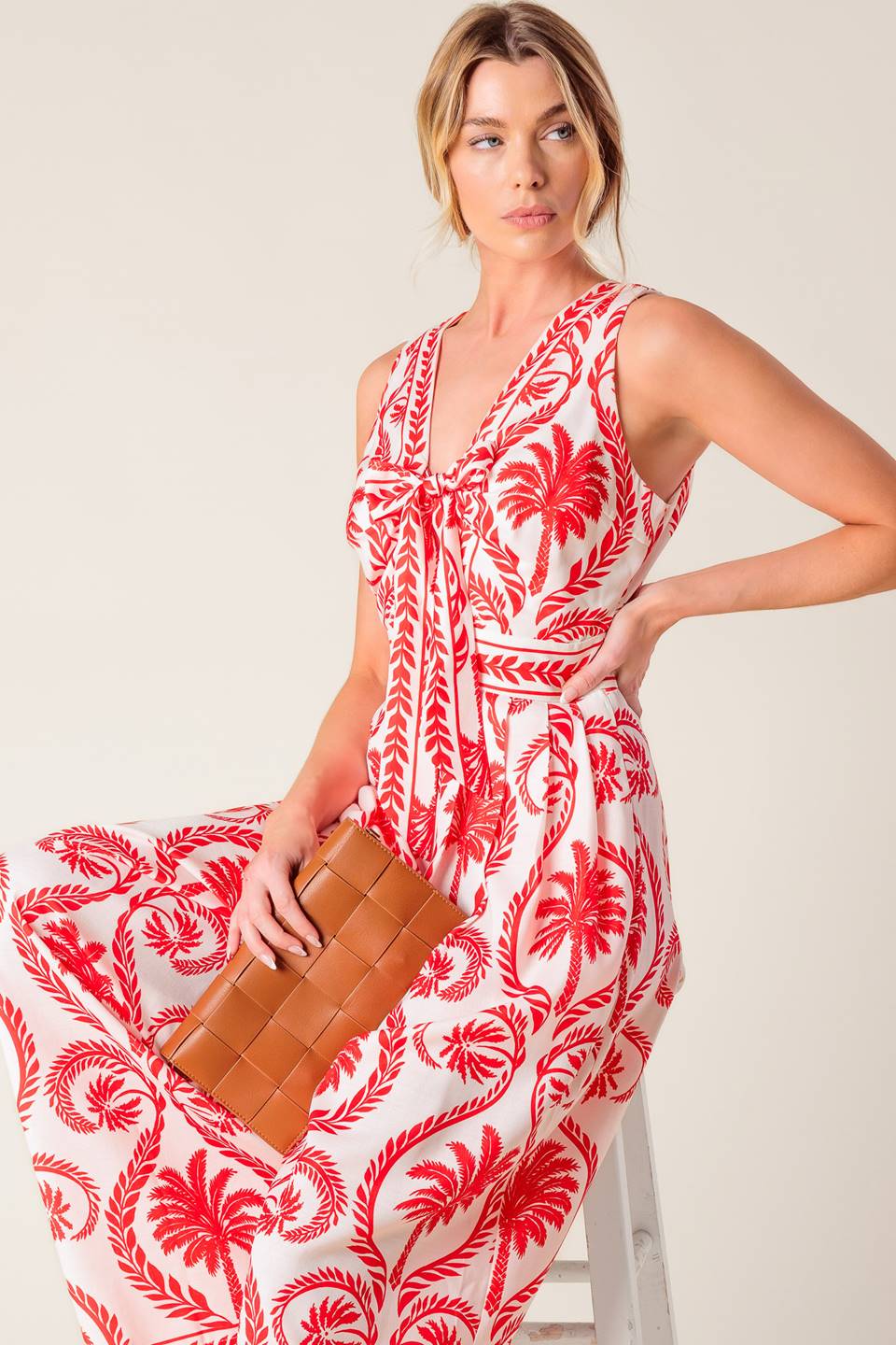 Colette Red Woven Jumpsuit