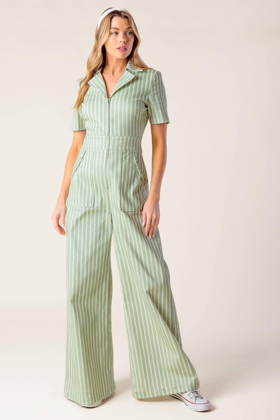 Olivia Striped Jumpsuit by Flying Tomato