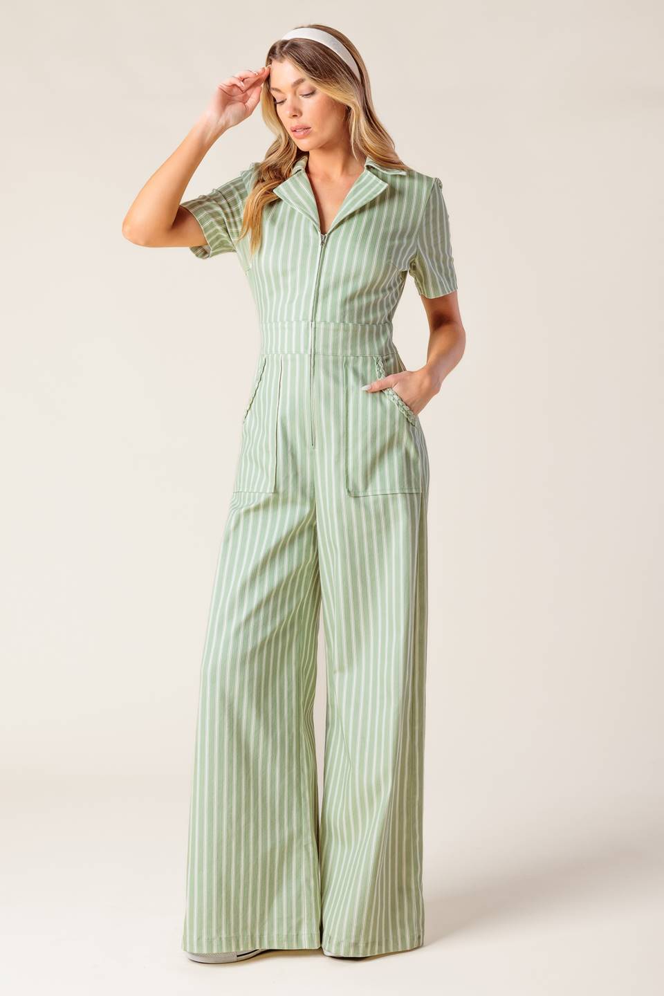 Olivia Striped Jumpsuit by Flying Tomato