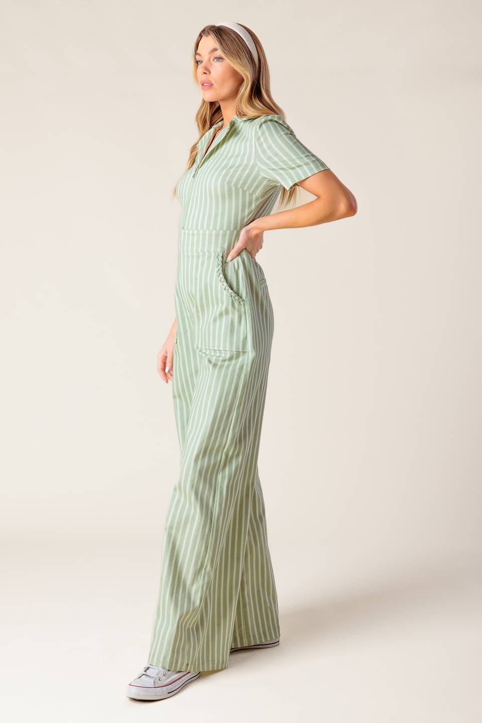 Olivia Striped Jumpsuit by Flying Tomato