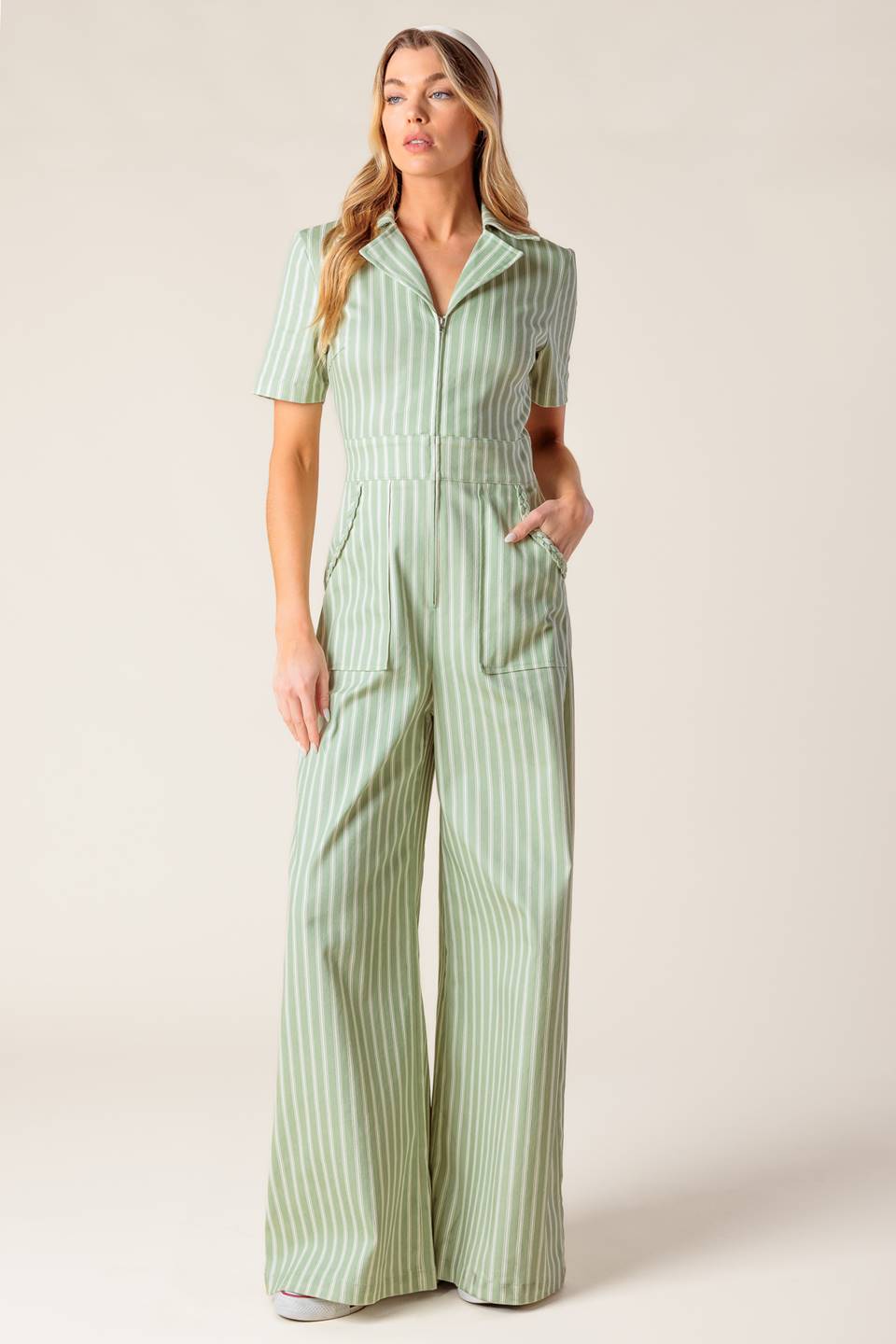 Olivia Striped Jumpsuit by Flying Tomato