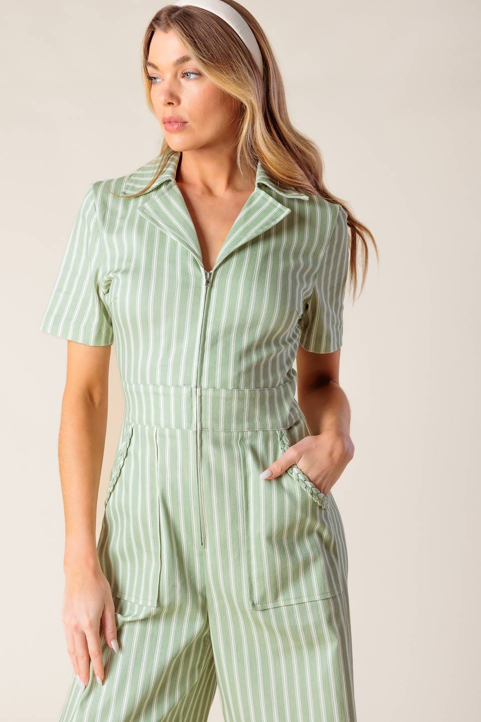 Olivia Striped Jumpsuit by Flying Tomato
