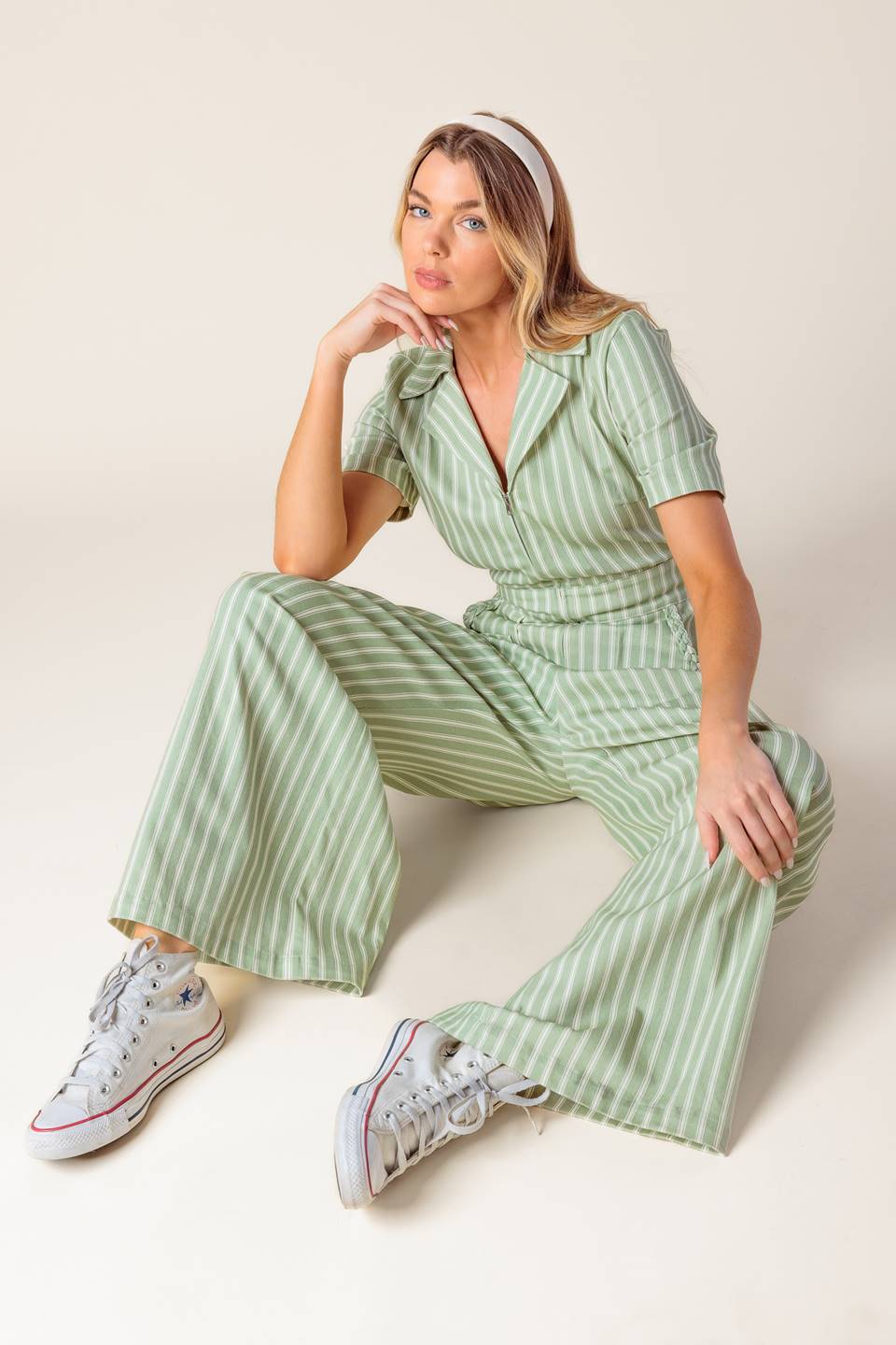 Olivia Striped Jumpsuit by Flying Tomato