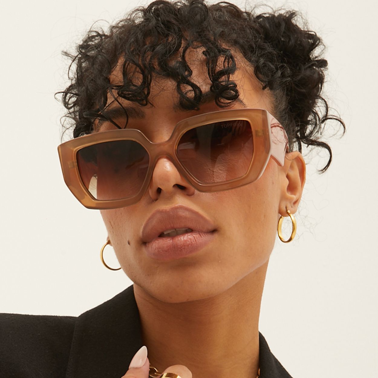 Sienna Oversized Sunglasses in Latte