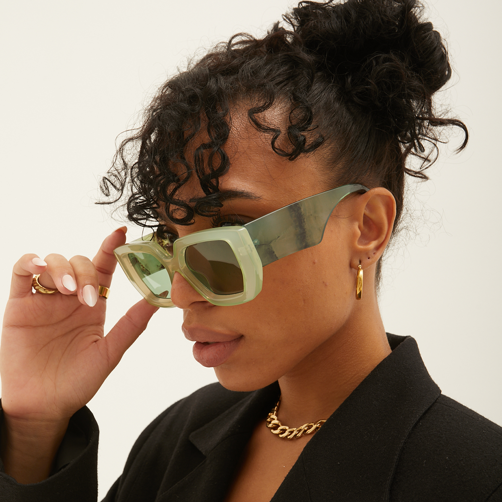 Chloe Green Oversized Sunglasses
