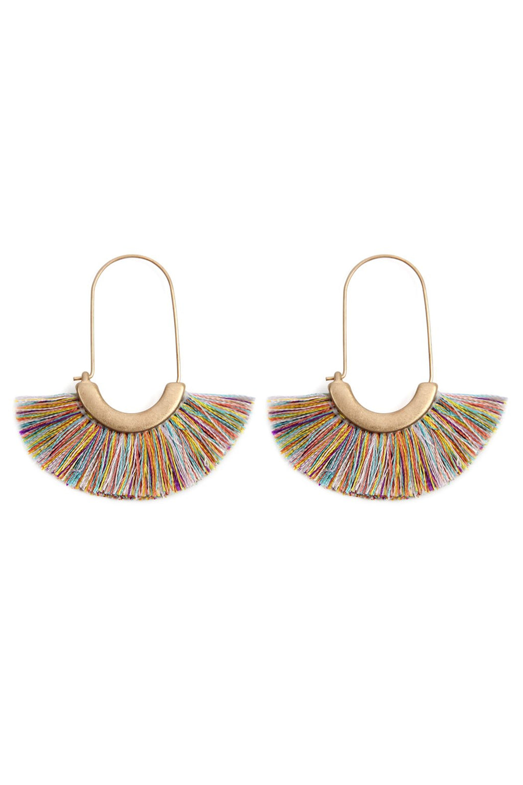 Maya Fan Shape Drop Hoop Earrings