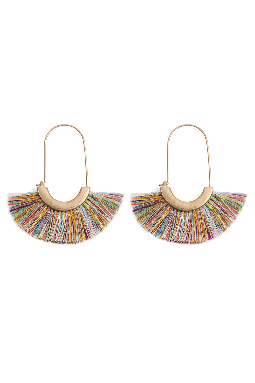Maya Fan Shape Drop Hoop Earrings