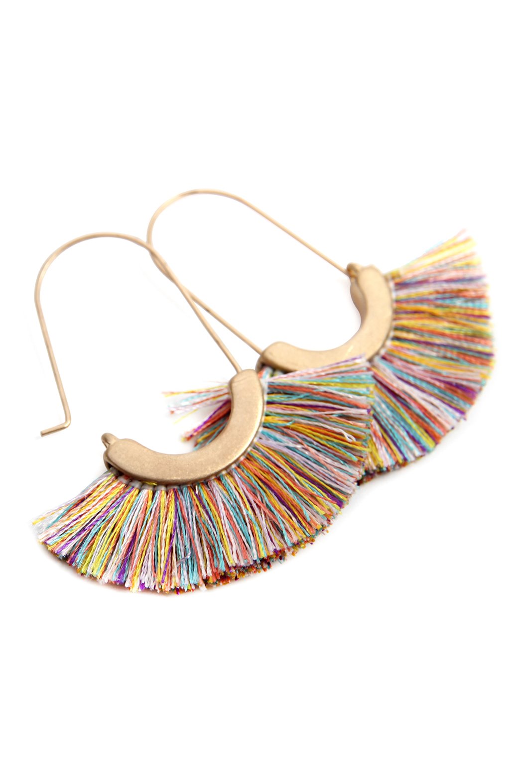 Maya Fan Shape Drop Hoop Earrings
