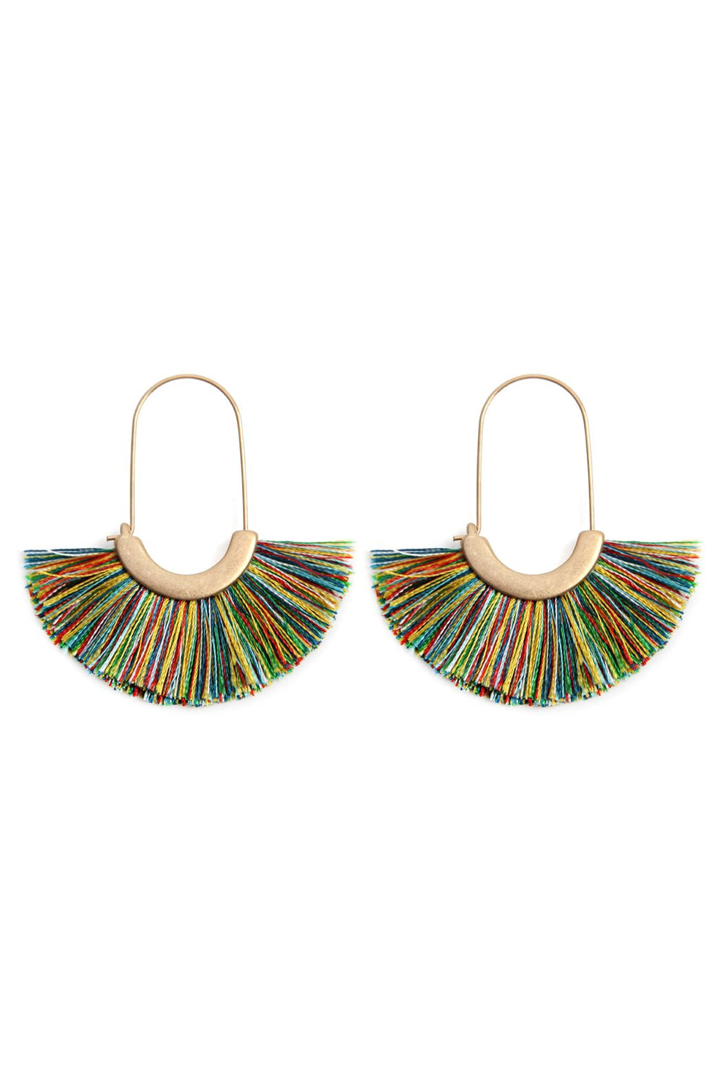 Maya Fan Shape Drop Hoop Earrings
