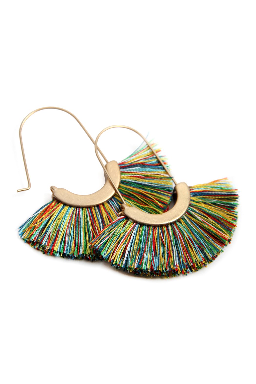 Maya Fan Shape Drop Hoop Earrings