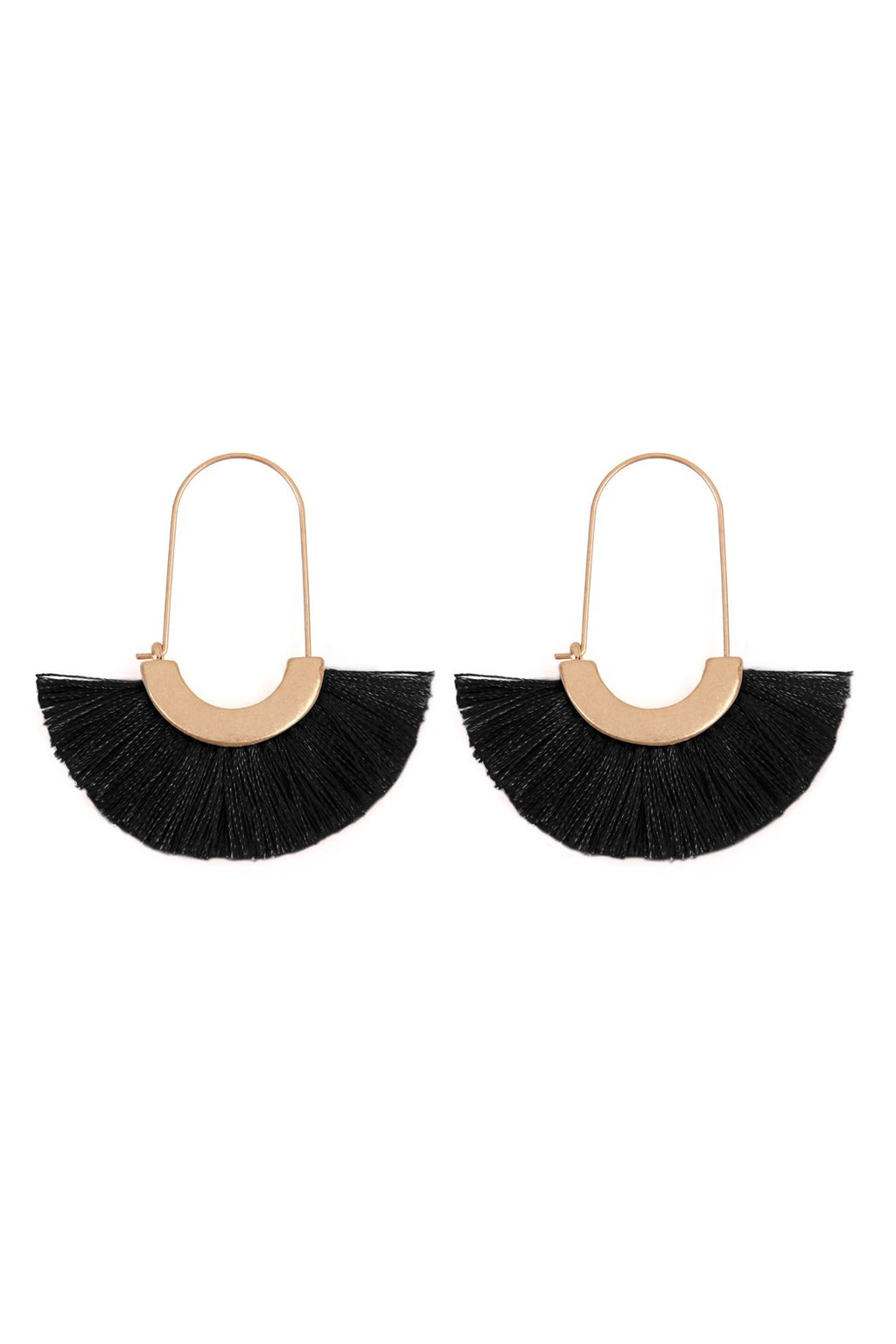Maya Fan Shape Drop Hoop Earrings