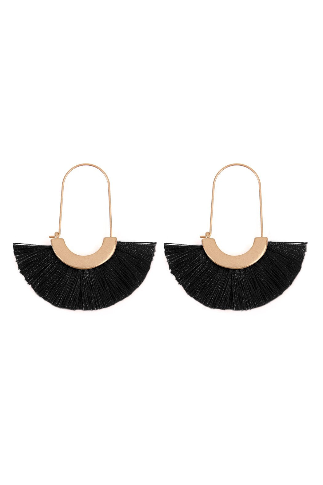 Maya Fan Shape Drop Hoop Earrings